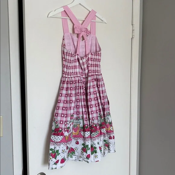 Hell Bunny Pink Gingham Strawberry Shortcake Dress size small - Picture 8 of 10
